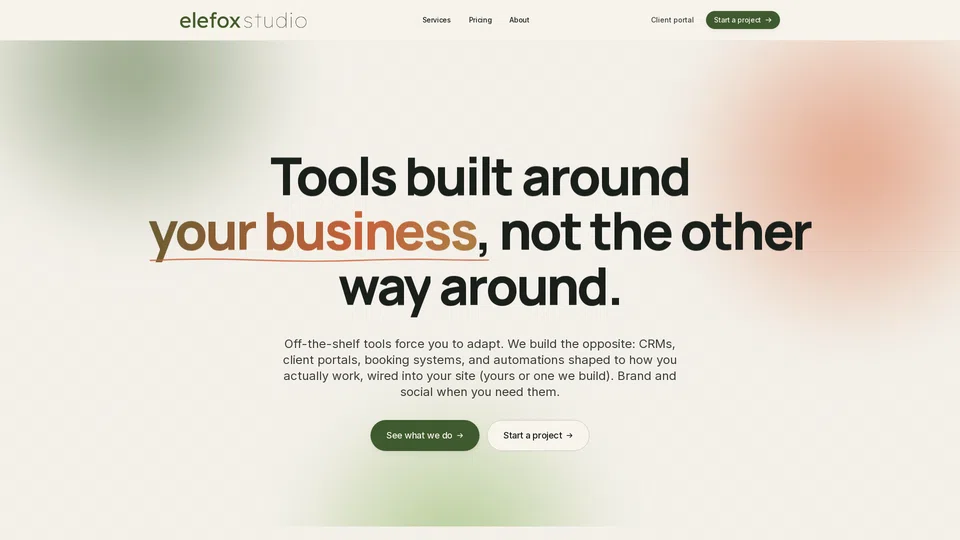 Homepage snapshot at launch