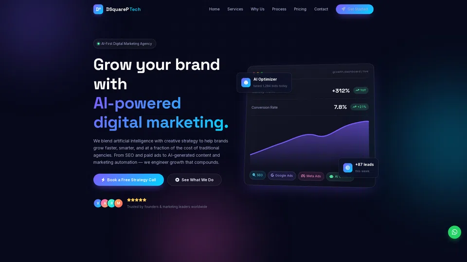 Homepage snapshot at launch