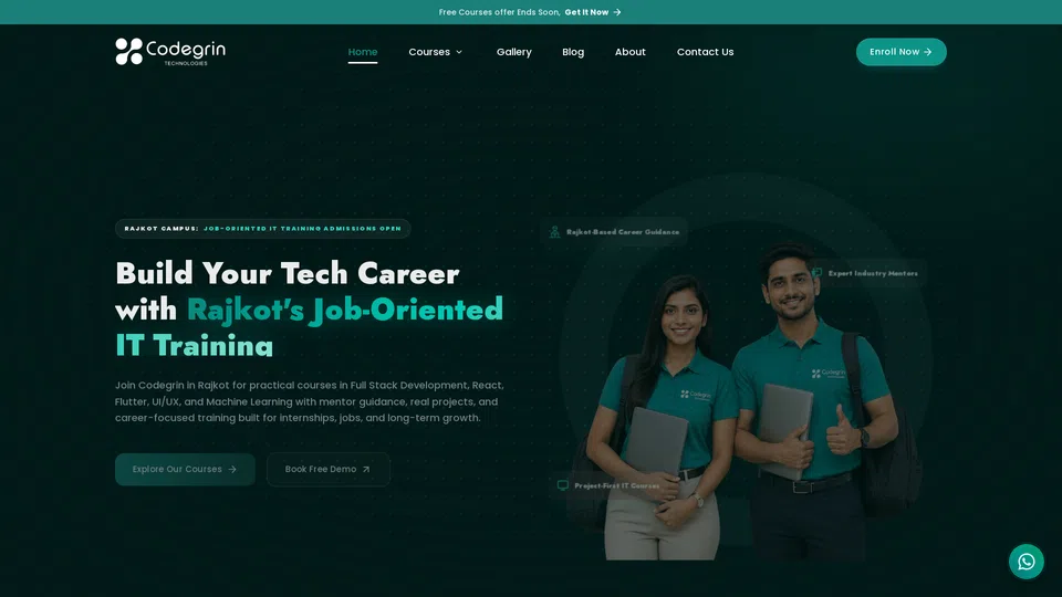 Homepage snapshot at launch