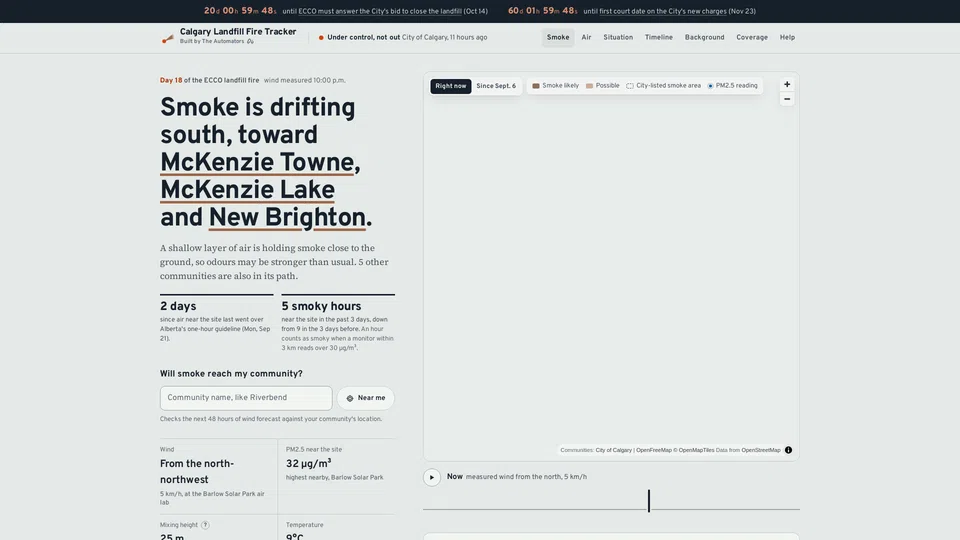 Homepage snapshot at launch