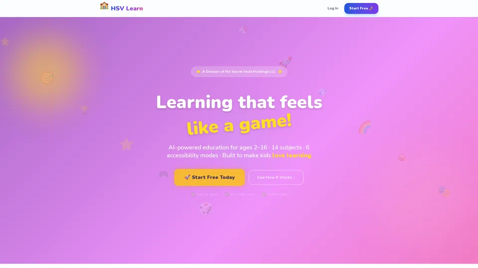 Homepage snapshot at launch