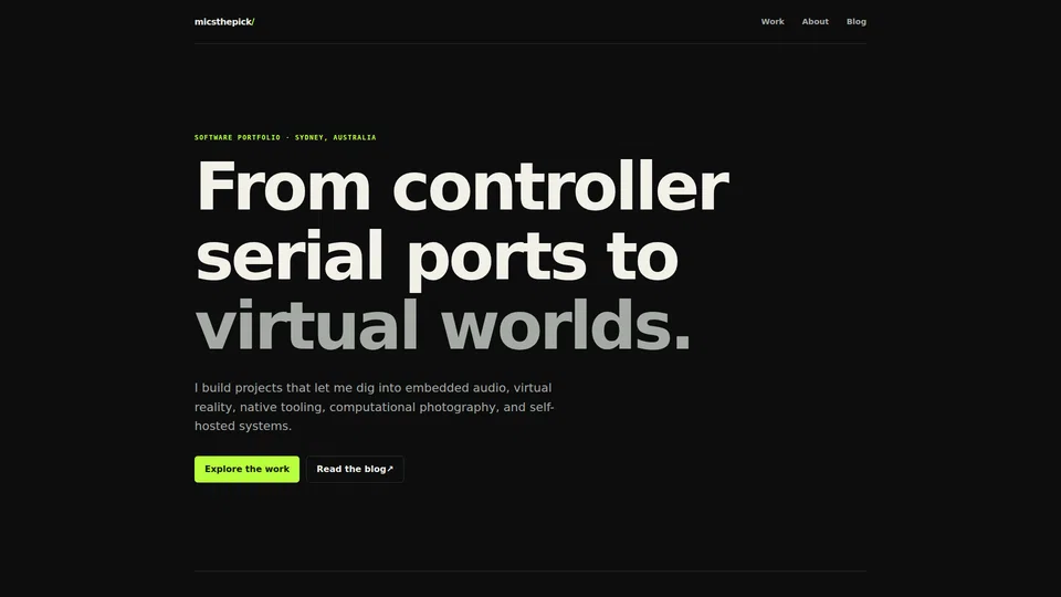 Homepage snapshot at launch
