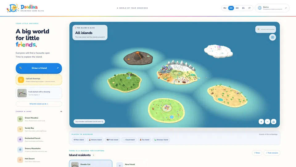 Homepage snapshot at launch