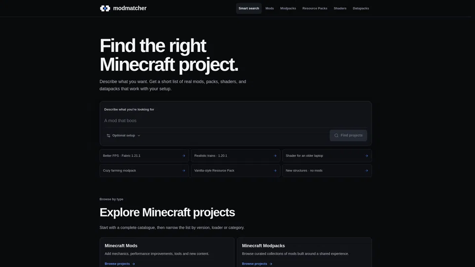 Homepage snapshot at launch