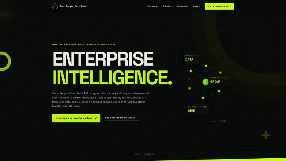 Homepage snapshot at launch