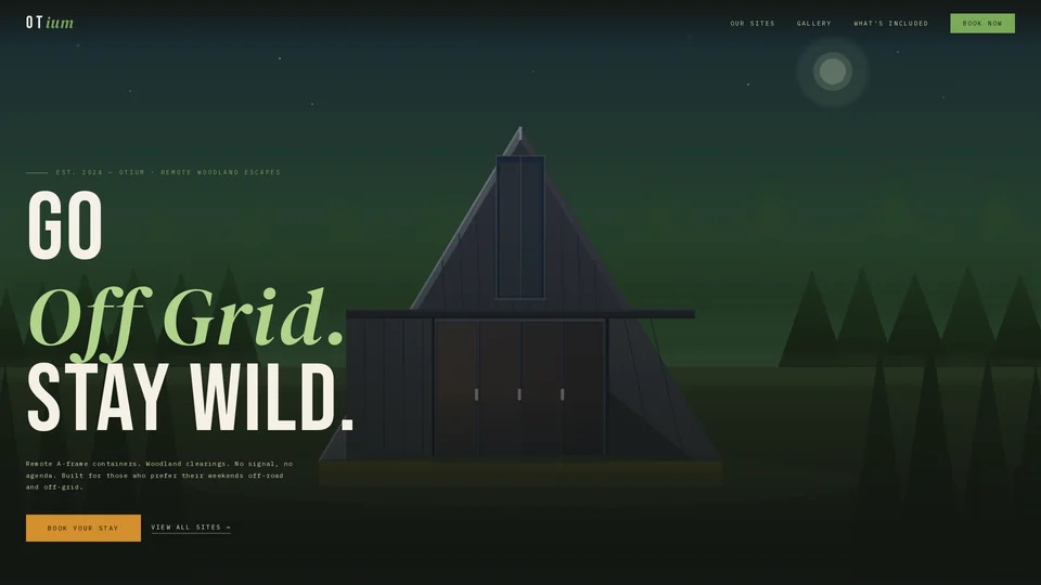 Homepage snapshot at launch