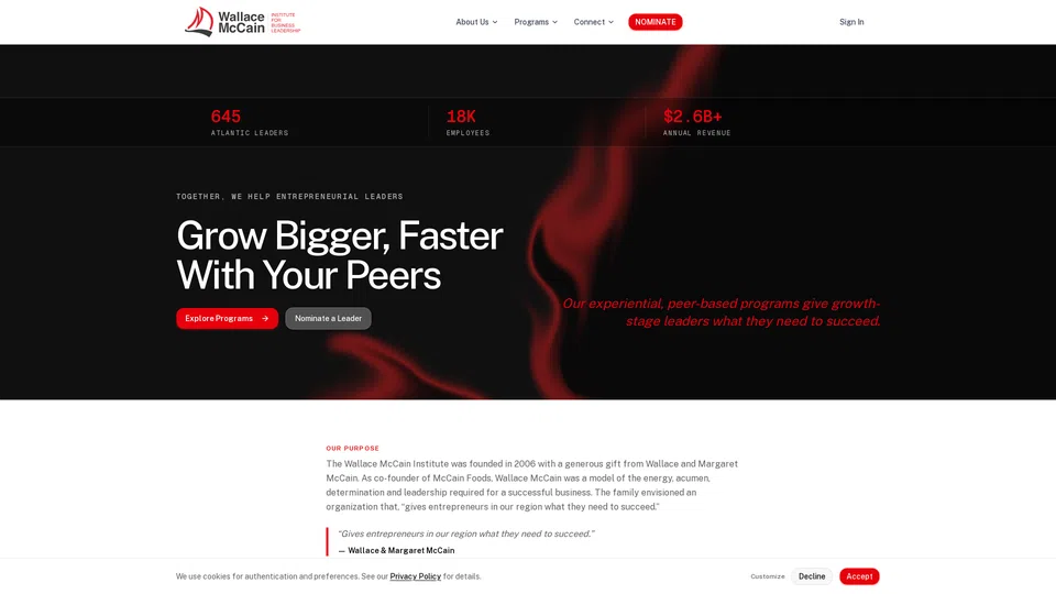 Homepage snapshot at launch