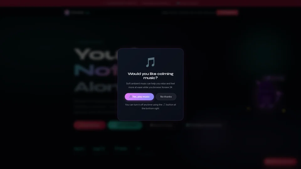 Homepage snapshot at launch