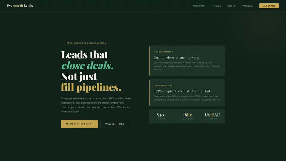 Homepage snapshot at launch