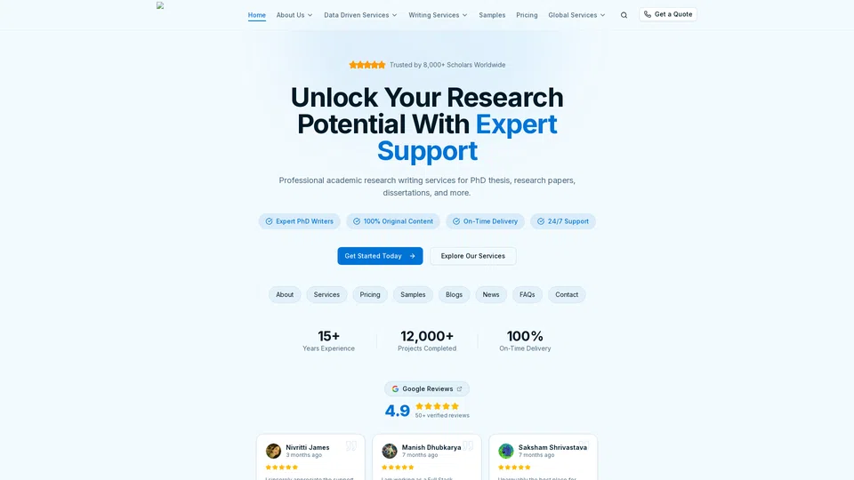 Homepage snapshot at launch