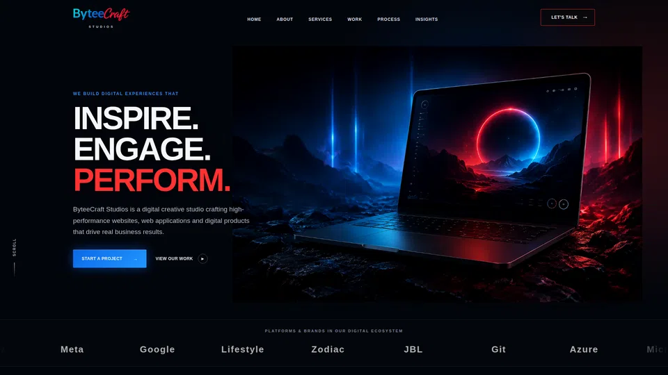 Homepage snapshot at launch