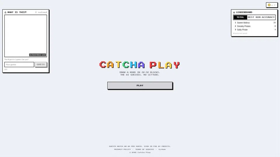 Homepage snapshot at launch