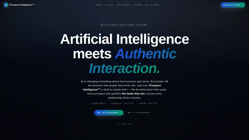 Homepage snapshot at launch