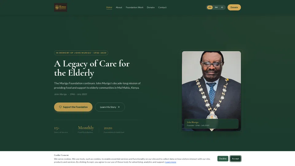 Homepage snapshot at launch