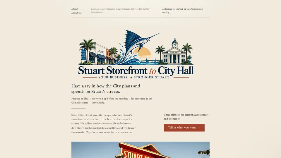 Homepage snapshot at launch