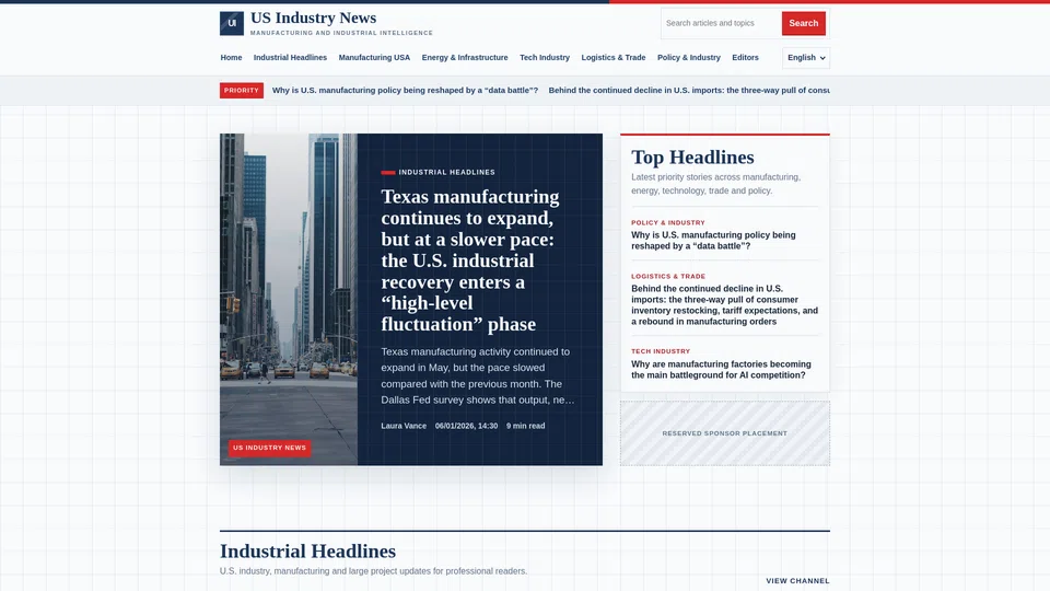 Homepage snapshot at launch