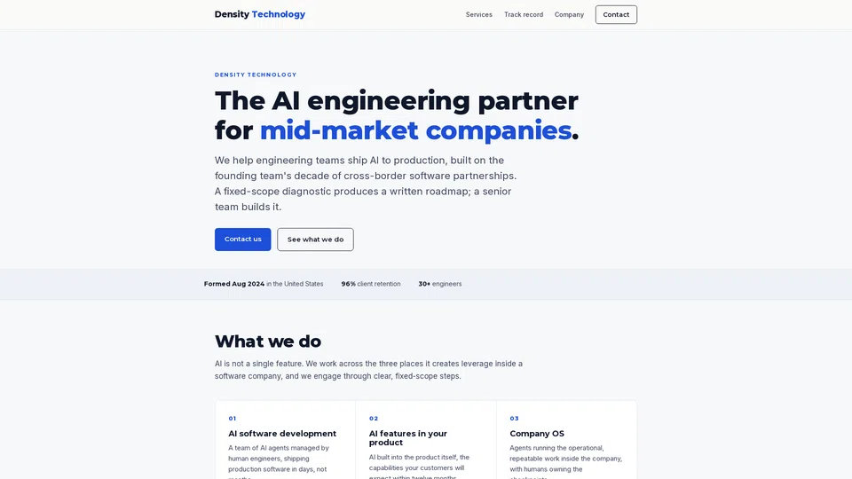 Homepage snapshot at launch