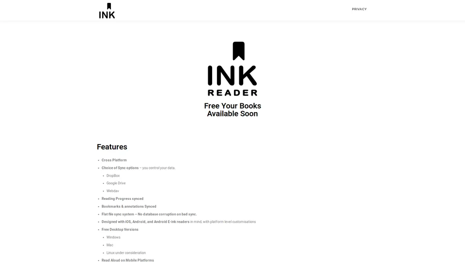 Homepage snapshot at launch