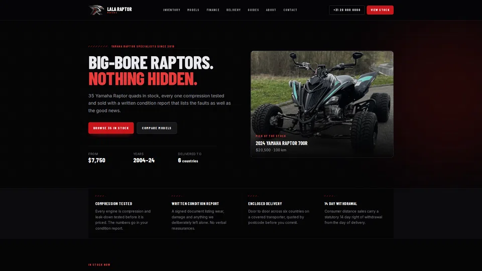 Homepage snapshot at launch