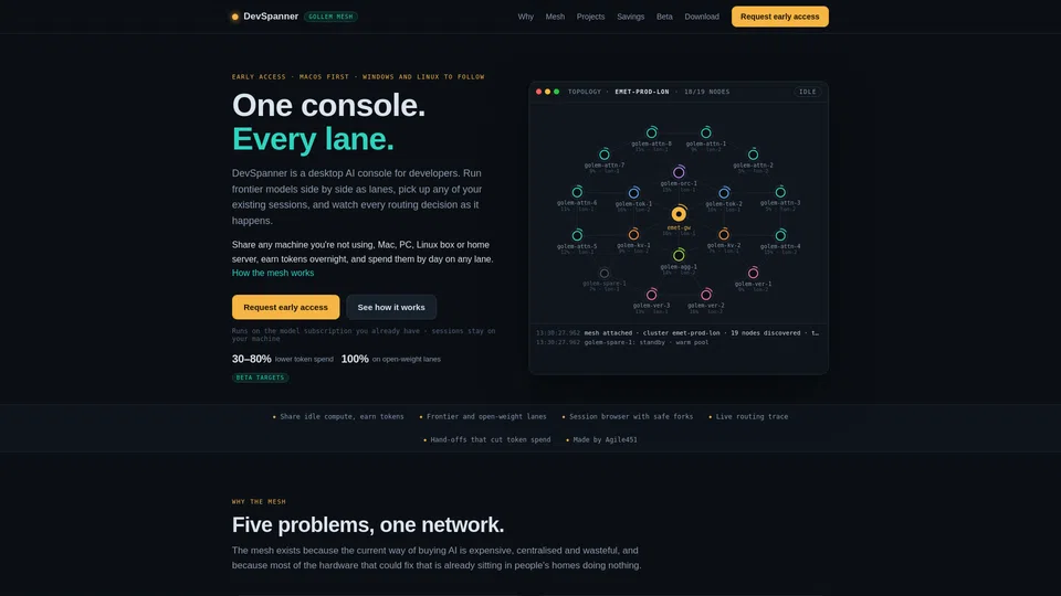 Homepage snapshot at launch