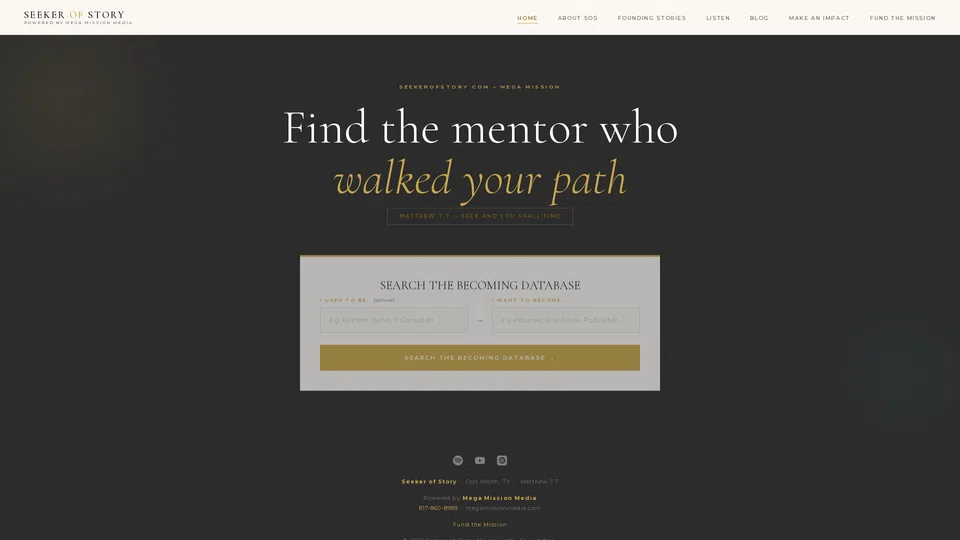 Homepage snapshot at launch
