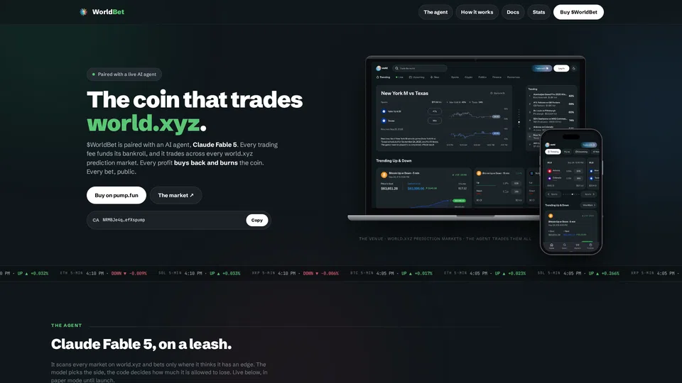 Homepage snapshot at launch
