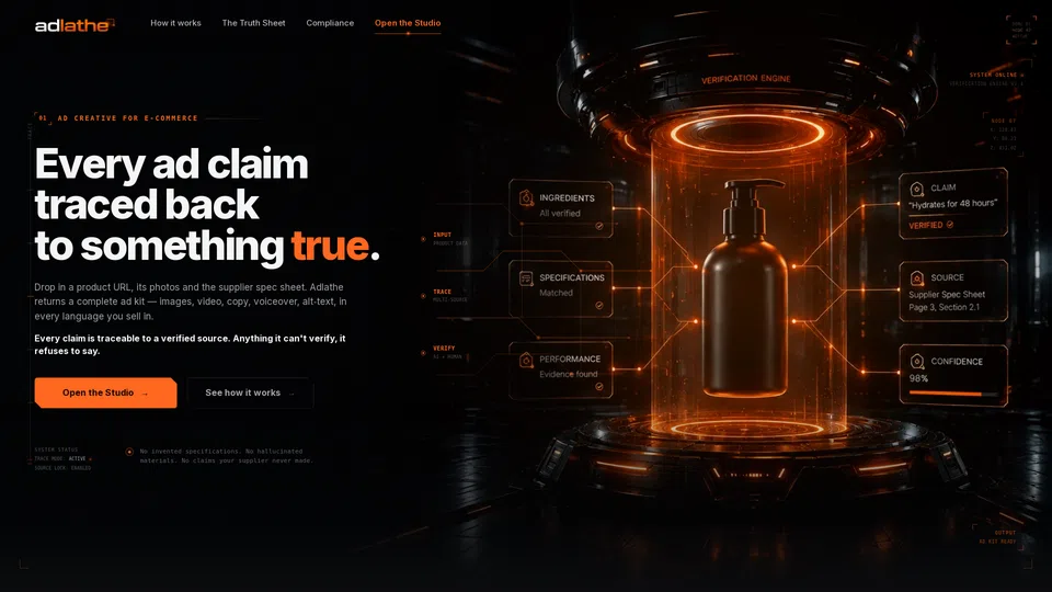 Homepage snapshot at launch