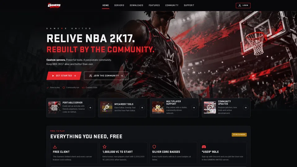 Homepage snapshot at launch