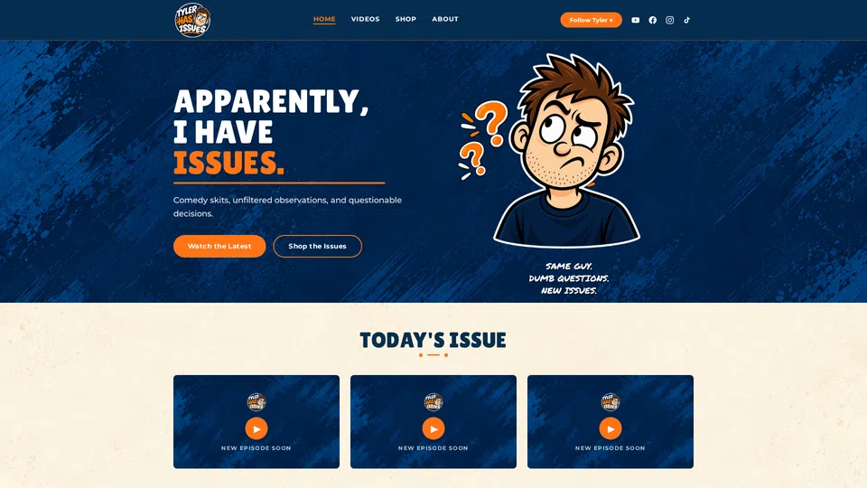 Homepage snapshot at launch