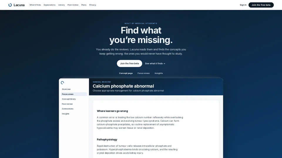Homepage snapshot at launch