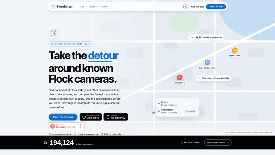 Homepage snapshot at launch