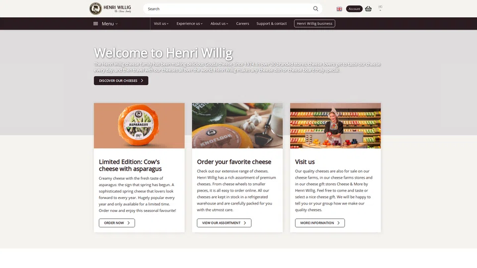 Homepage snapshot at launch