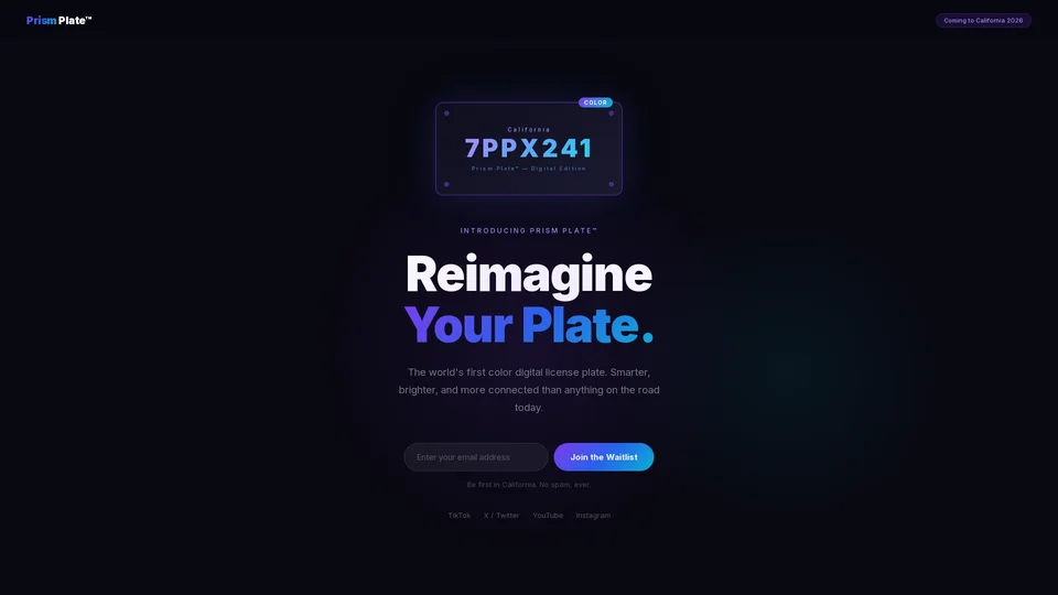 Homepage snapshot at launch