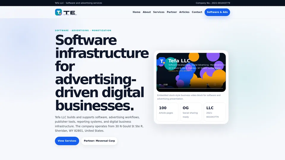 Homepage snapshot at launch
