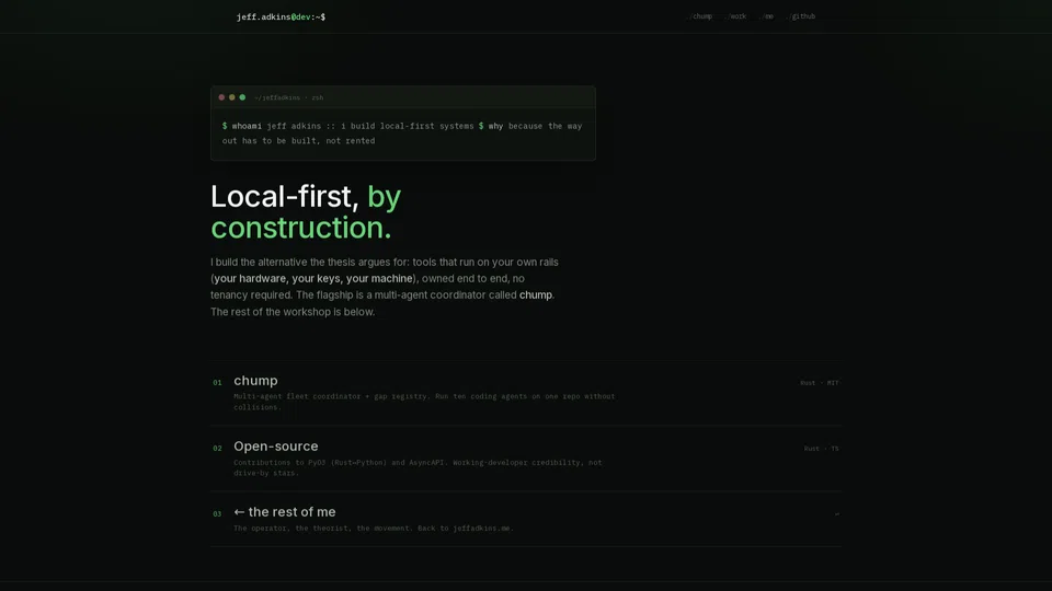 Homepage snapshot at launch