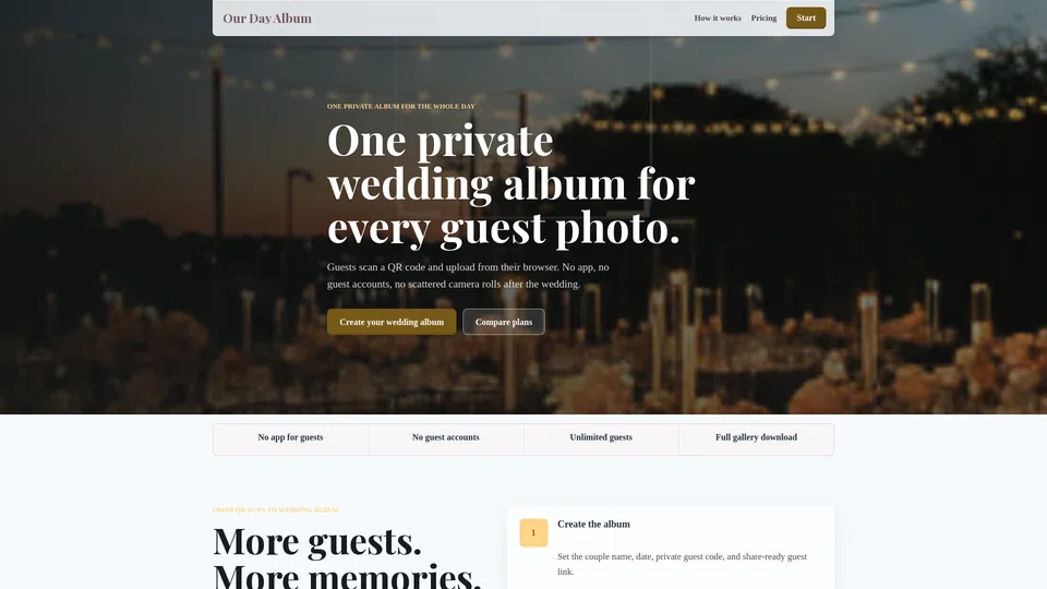 Homepage snapshot at launch