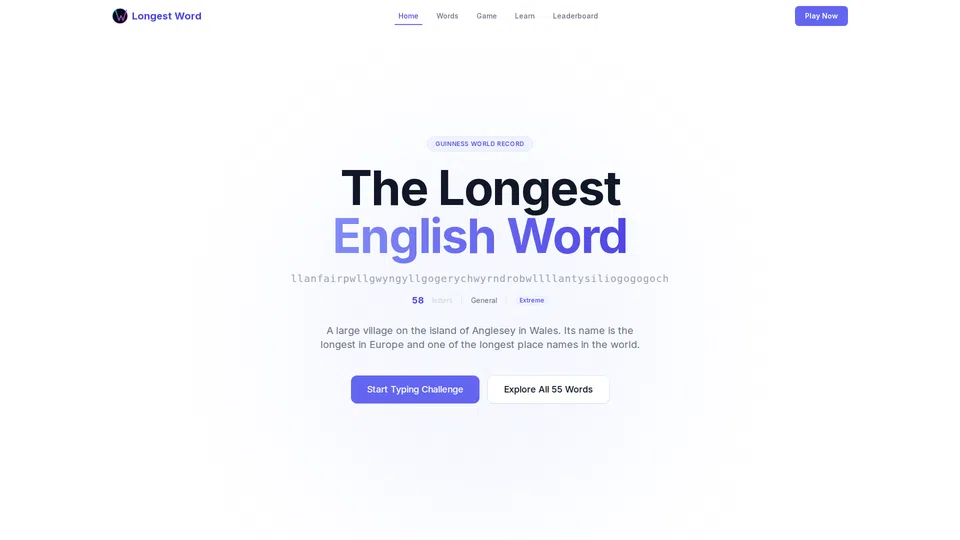 Homepage snapshot at launch