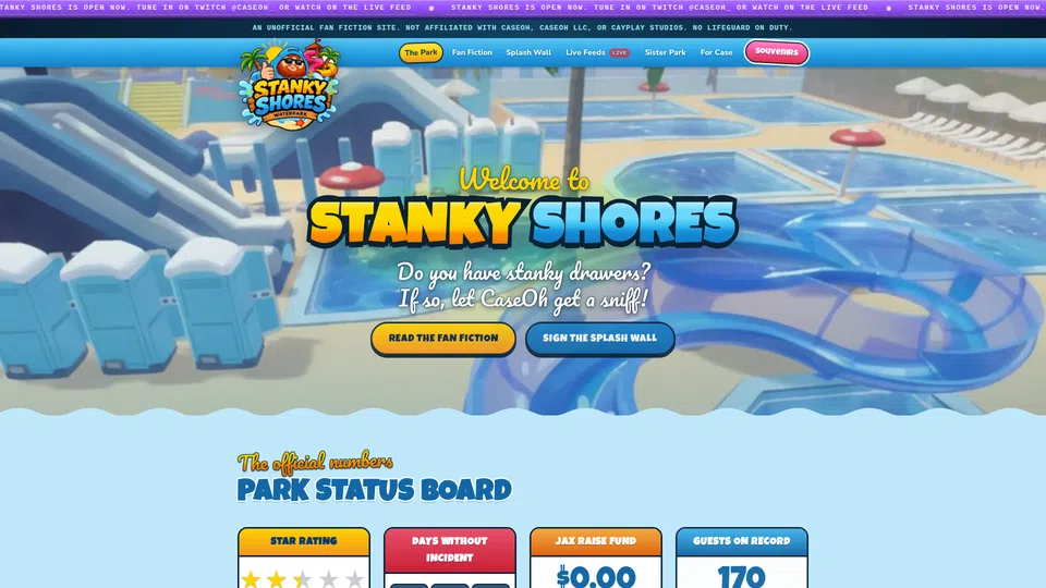 Homepage snapshot at launch