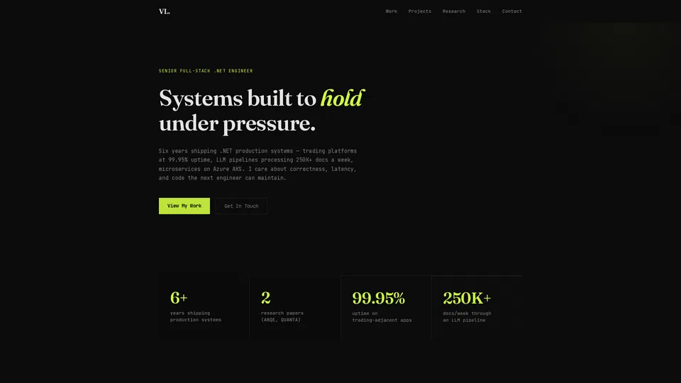 Homepage snapshot at launch