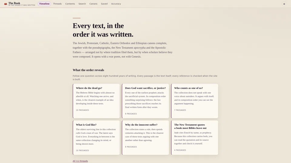 Homepage snapshot at launch