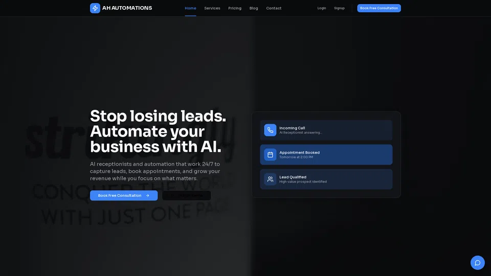 Homepage snapshot at launch