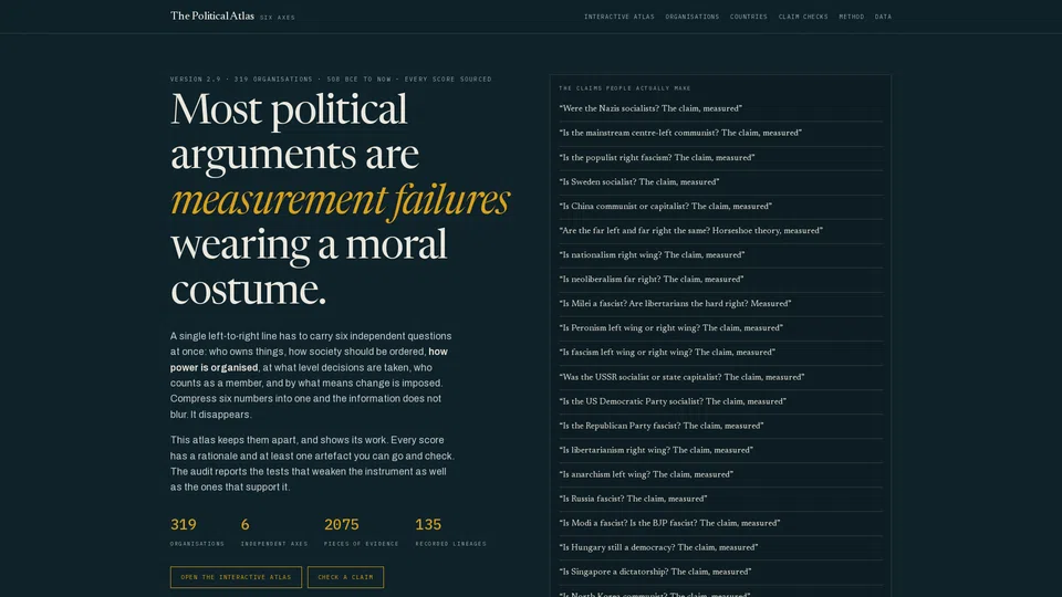 Homepage snapshot at launch