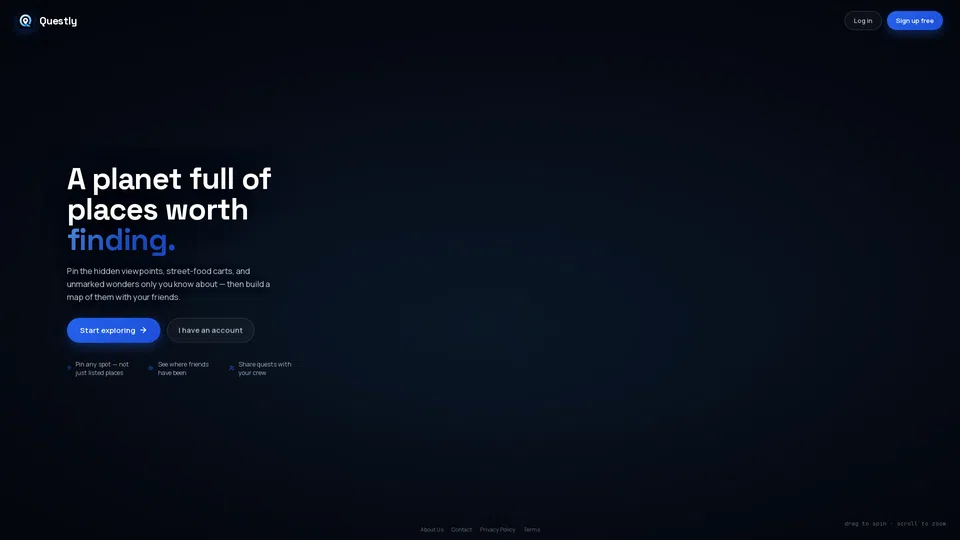 Homepage snapshot at launch