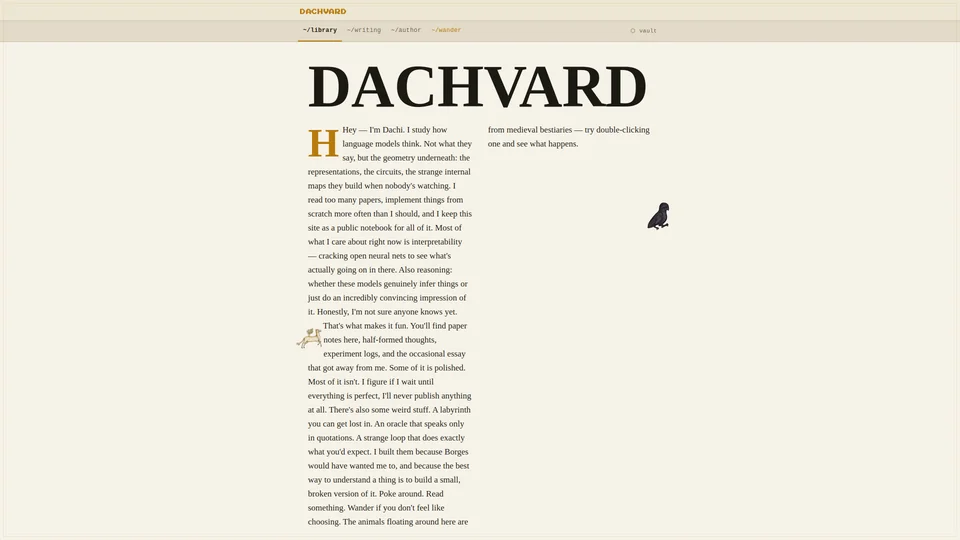 Homepage snapshot at launch