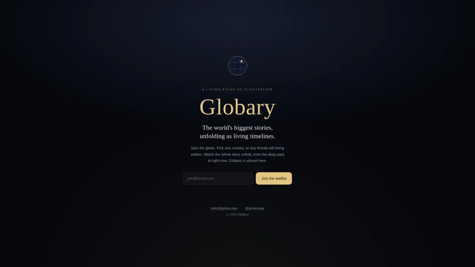 Homepage snapshot at launch