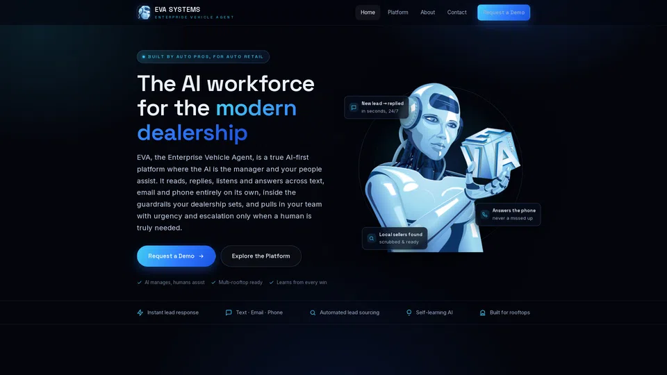 Homepage snapshot at launch
