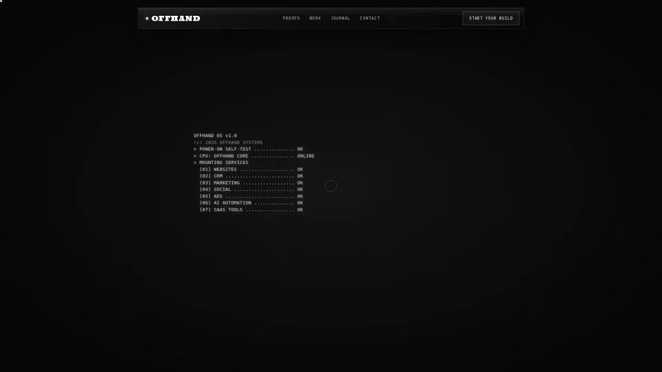 Homepage snapshot at launch