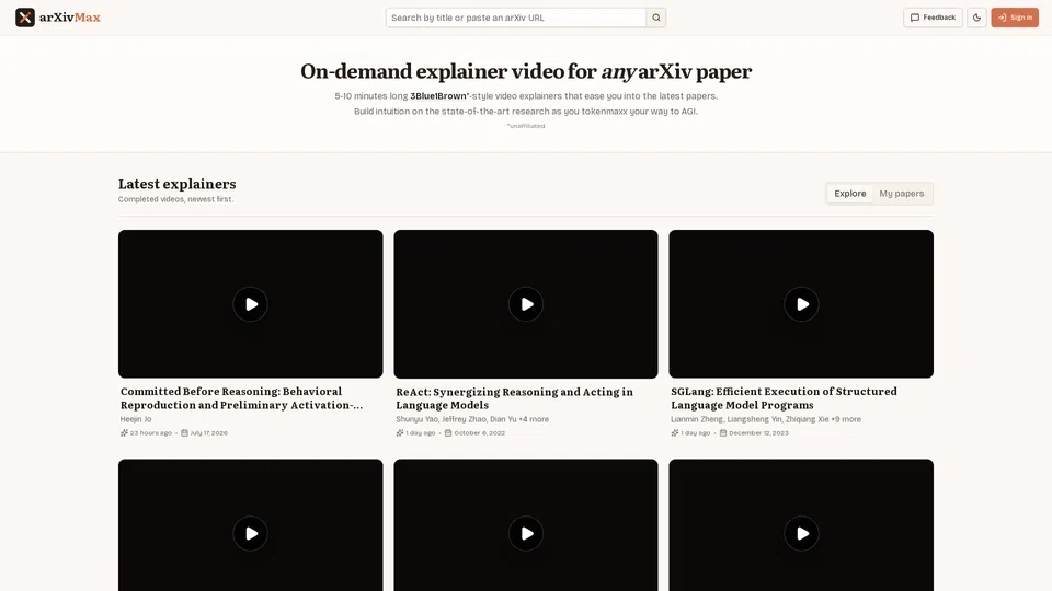 Homepage snapshot at launch