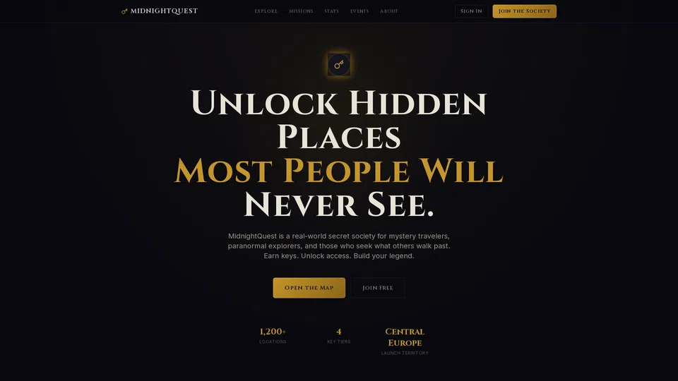 Homepage snapshot at launch