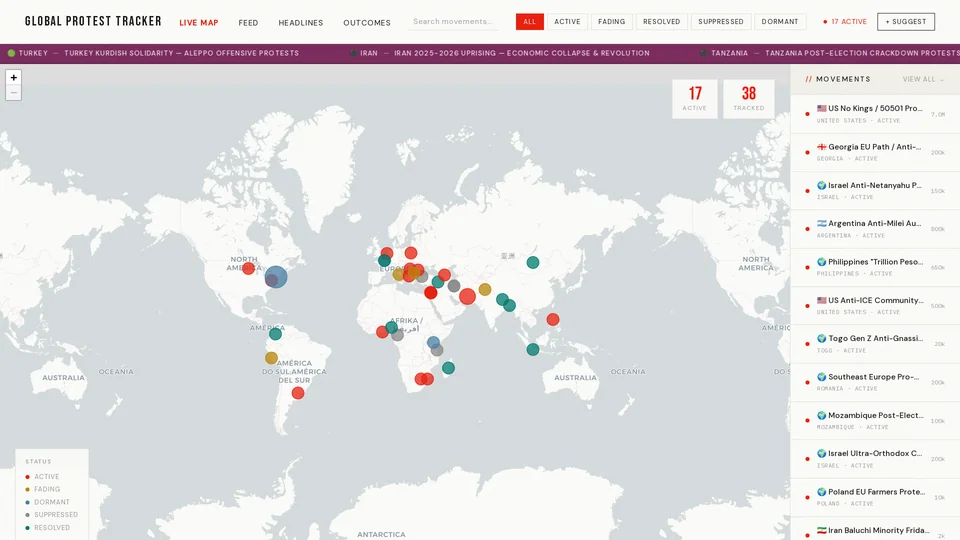 Homepage snapshot at launch